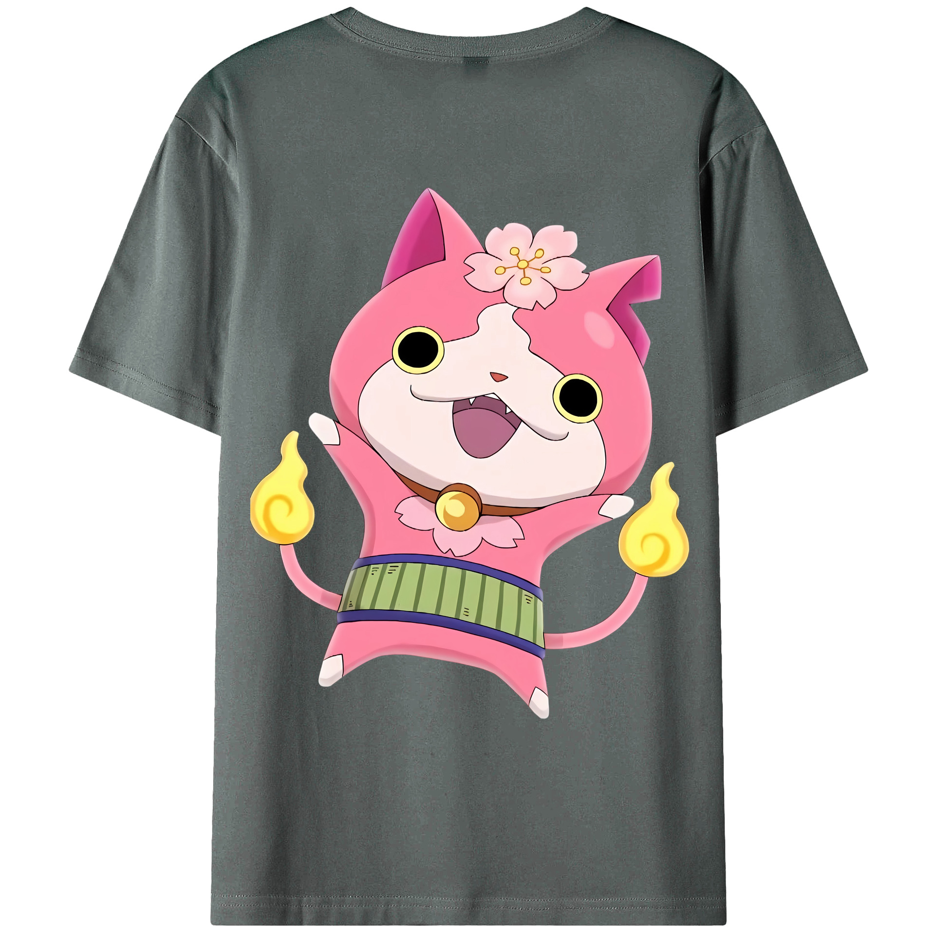 （画像用） 妖怪ウォッチ Yo-kai Watch 綿100％ メンズ半袖Tシャツ（バックプリント） 通気性